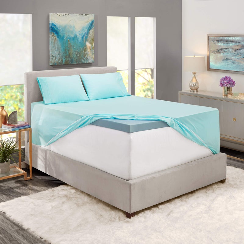Nestl Queen Size Sheet Set, 4 Piece Extra Deep Pocket (18-24 inches), Microfiber, Hotel Luxury, Soft, Breathable, Wrinkle-Free, Easy to Care, Light Blue - Image 4